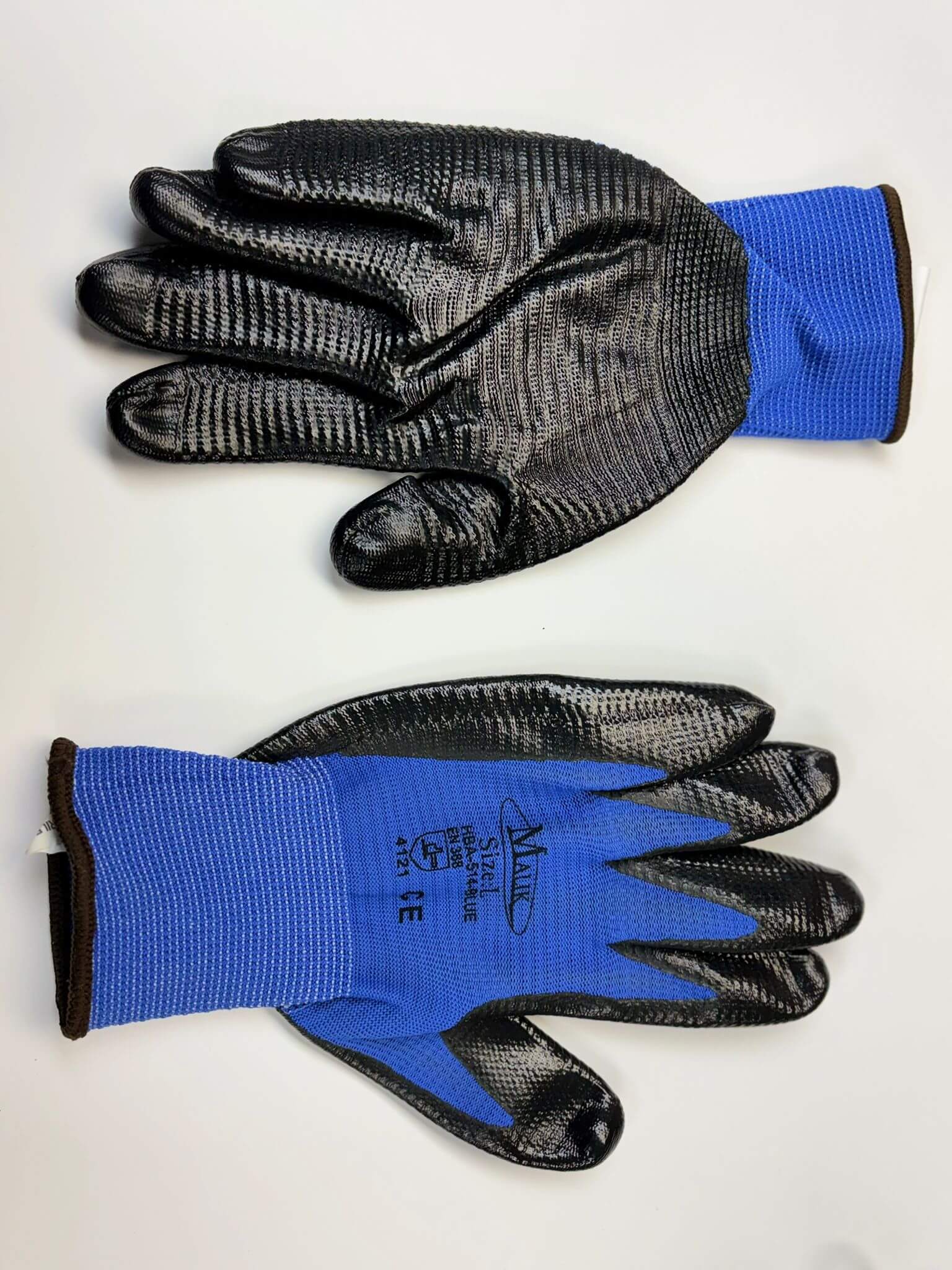 Anti-Slip Wear-Resistant Oil-Resistant Breathable Sweat Absorbing Black Nitrile Palm Dipping Safety Workers Gloves