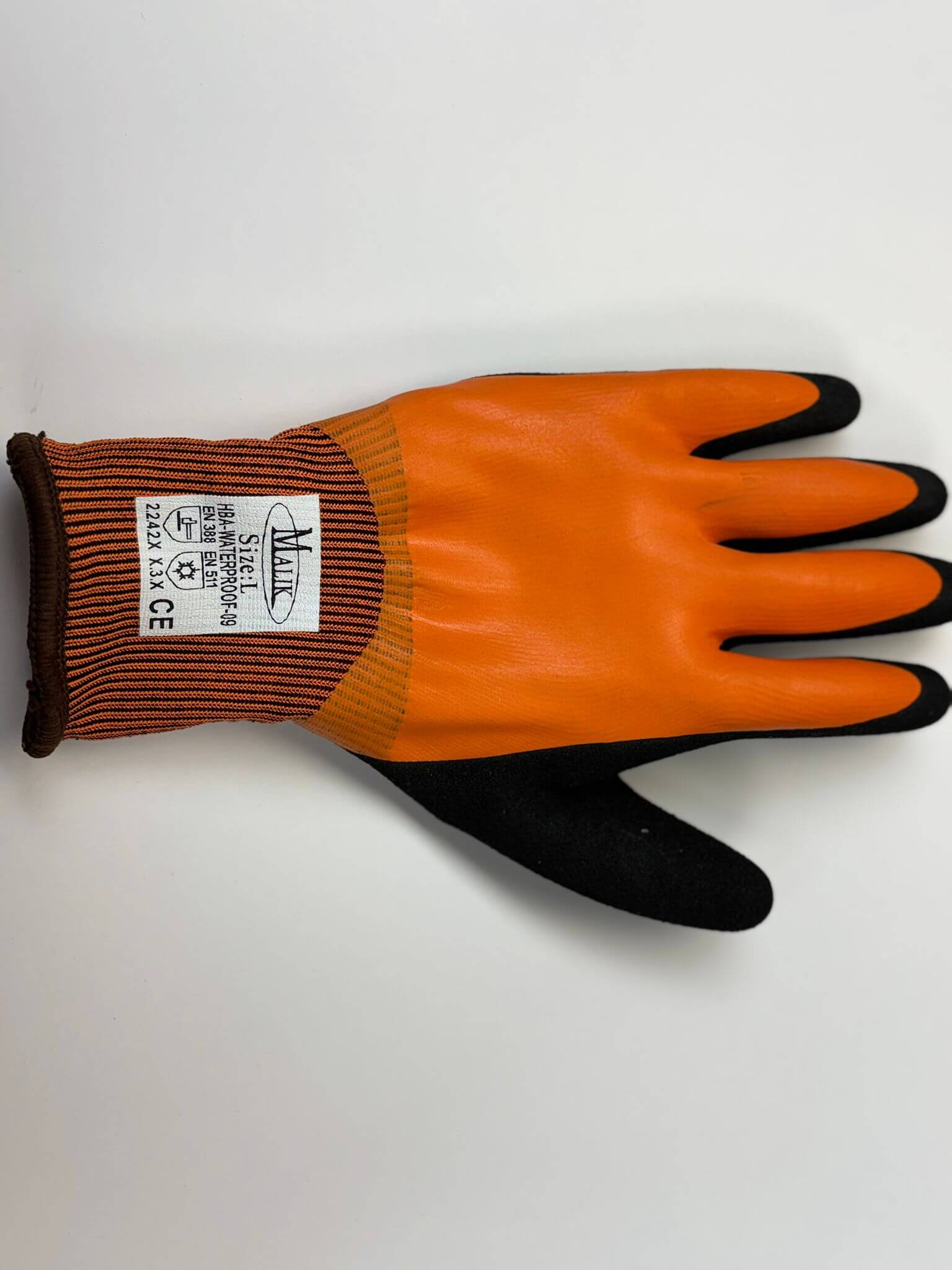 Cut Resistant Gloves, BlackOrange, Polyurethane Coated - Image 2