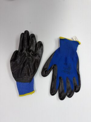 Anti-Slip Wear-Resistant Oil-Resistant Breathable Sweat Absorbing Black Nitrile Palm Dipping Safety Workers Gloves