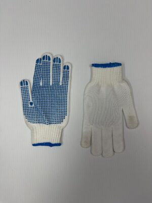 White Nylon Knit Gloves Cotton